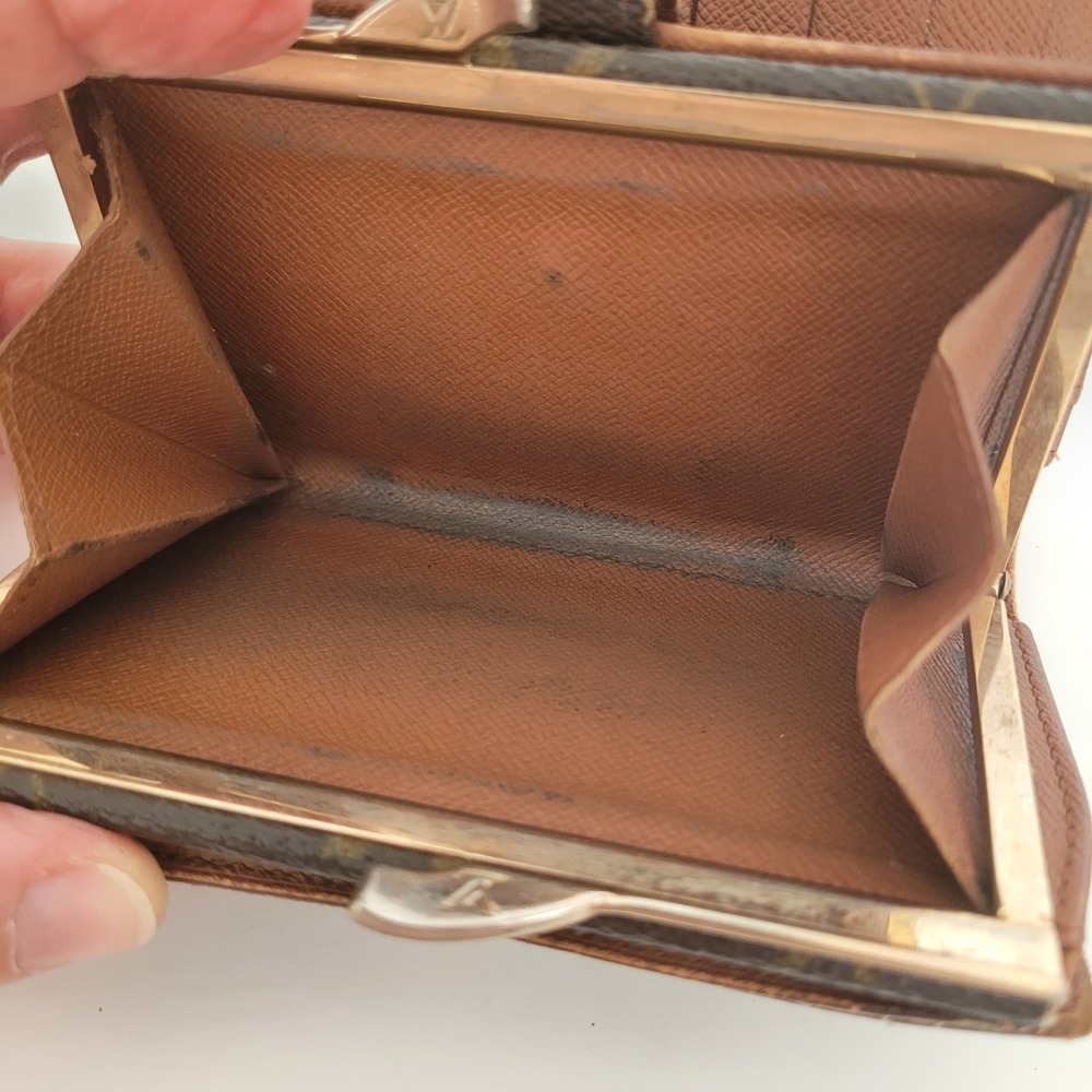 Louis Vuitton Monogram French Purse Wallet Kiss Lock MI0969 Vintage Brown - Picture 5 of 11